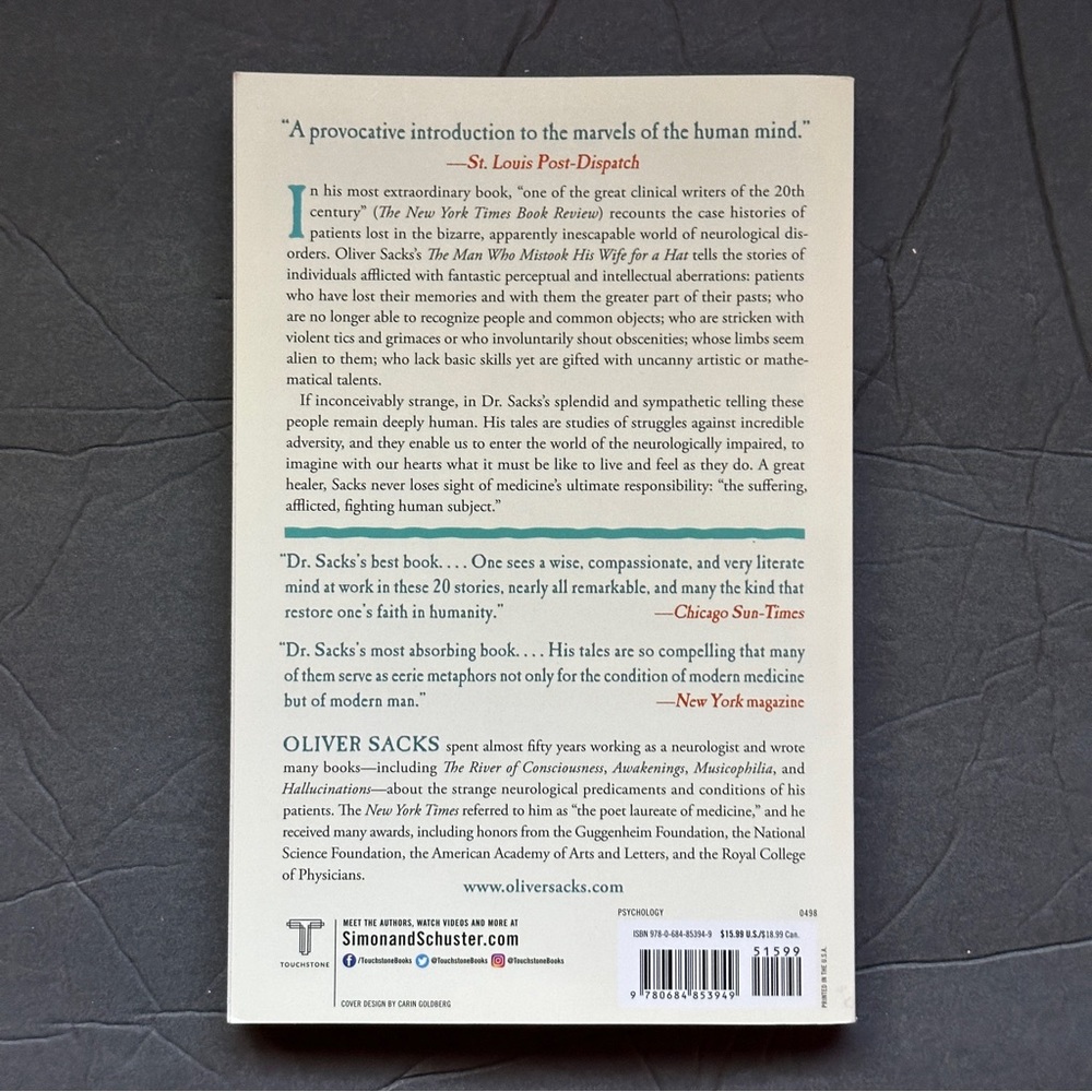 The Man Who Mistook His Wife for A Hat by Oliver Sacks | Science, Neurology | PB - Picture 2 of 9